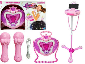 Music Box on Stand Microphone Speaker Pink