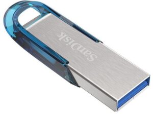 MEMORIE USB 3.0 SANDISK 32 GB, clasica, carcasa metalic, argintiu / albastru, "SDCZ73-032G-G46B" (timbru verde 0.03 lei)