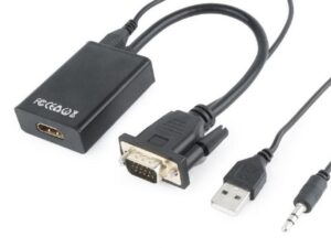 Gembird A-VGA-HDMI-01 video cable adapter 0.15 m HDMI Type A (Standard) VGA (D-Sub) Black