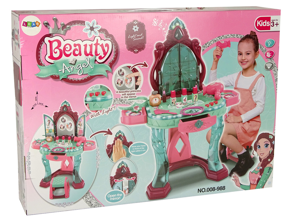 Beauty Set Toilet with Mirror Light Sound Jewellery - Image 5