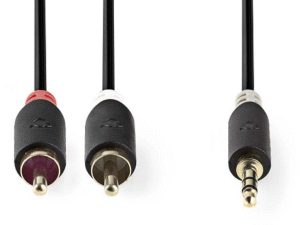 Nedis Aux Audio Cable 3.5 mm -> 2x RCA 0.5m Black
