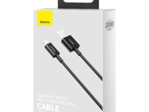 CABLU alimentare si date Baseus Superior, Fast Charging Data Cable pt. smartphone, USB la Lightning Iphone 2.4A, 2m, negru "CALYS-C01" (timbru verde 0.08 lei) - 6953156205451