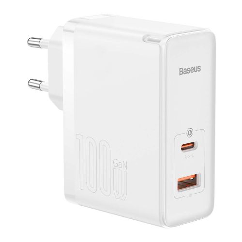 Baseus GaN5 Pro USB-C + USB wall charger, 100W + 1m cable (white) - Image 13