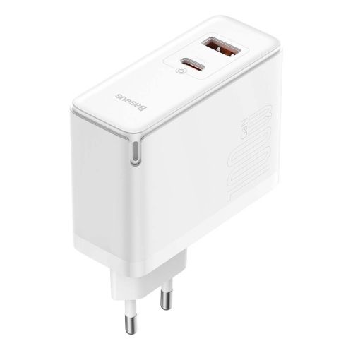 Baseus GaN5 Pro USB-C + USB wall charger, 100W + 1m cable (white) - Image 11