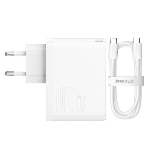 Baseus GaN5 Pro USB-C + USB wall charger, 100W + 1m cable (white) - Image 23