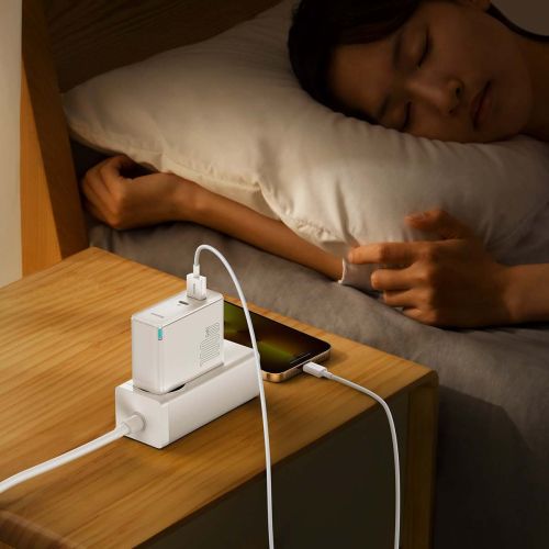 Baseus GaN5 Pro USB-C + USB wall charger, 100W + 1m cable (white) - Image 6