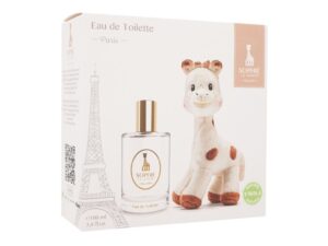 Gift Box Set Sophie la Girafe: Sophie La Girafe, Giraffe, Collectible Plush Toy, 0+ months + Paris, Eau De Toilette, For Boys, 100 ml
