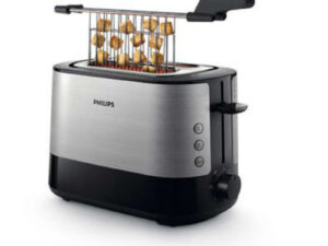 Philips Viva Collection Toaster HD2635/90, plastic, long slot, bun warmer, white