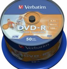 DVD-R VERBATIM  4.7GB, 120min, viteza 16x, 50 buc, Single Layer, spindle, printabil, "Wide Inkjet Printable" "43533"