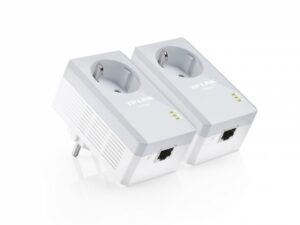 KIT ADAPTOR POWERLINE TP-LINK tehnologie AV, AV600, pana la 600Mbps, 1 port 10/100Mbps, priza AC, 2buc. "TL-PA4010PKIT" (timbru verde 2 lei)