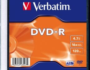 DVD-R VERBATIM  4.7GB, 120min, viteza 16x, 1 buc, Slim Case, Single Layer, "Matt Silver" "43547"