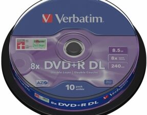 DVD+R VERBATIM  8.5GB, 240min, viteza 8x, 10 buc, Double Layer, spindle, "Matt Silver" "43666"
