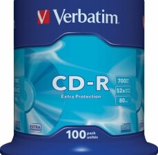 CD-R VERBATIM  700MB, 80min, viteza 52x, 100 buc, spindle, "43411"