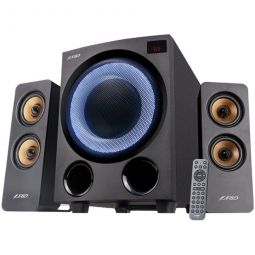 FENDA F&D repro F770X/ 2.1/ 76W/ černé s RGB/ BT5.0/ FM rádio/ USB přehrávání/ optický vstup/ dálkové ovládání