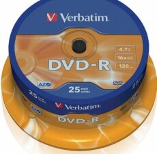 DVD-R VERBATIM  4.7GB, 120min, viteza 16x,  25 buc, Single Layer, spindle, "Matt Silver" "43522"