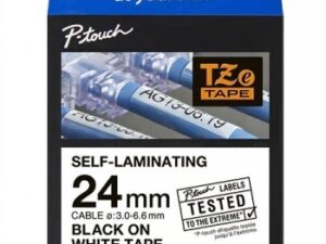 BROTHER TZESL251 24 MM BLACK ON WHITE SELF LAMINATE