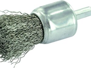 Wheel brush for drill, crimped INOX wire 0,3mm, Ø24mm, shank 1/4" HEX