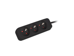 Prodlužovací kabel Lanberg PS0, 3 zásuvky, 1,5m, černá