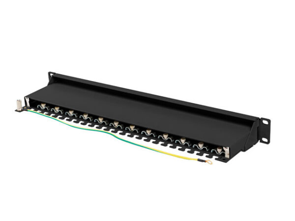Patchpanel 24 port 1U KAT7 EK. PPS7-1024-B Czarny - Image 2