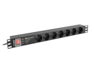 LANBERG POWER STRIP PDU RACK 19" (1U, 16A, 7X Shuko, 2m)