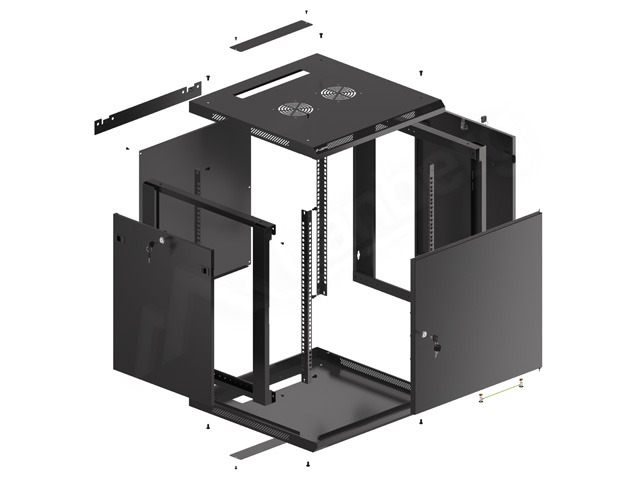 Lanberg WF01-6612-00B rack cabinet 12U Wall mounted rack Black - Image 8