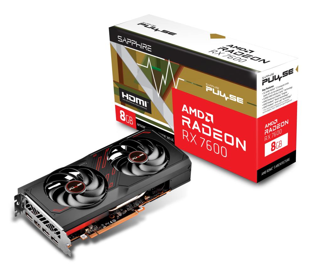 VGA PCIE8 RX7600 8GB GDDR6/PULSE 11324-01-20G SAPPHIRE "11324-01-20G" (timbru verde 0.8 lei)
