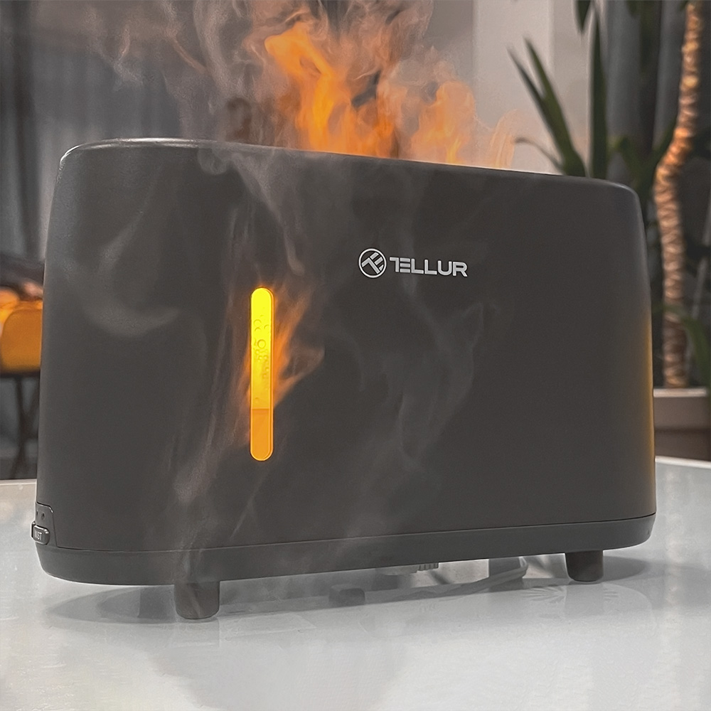 Tellur Flame aroma diffuser 240ml, 12 hours, remote control, grey - Image 8