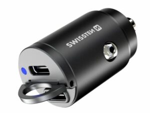 Swissten Nano Metal Car Charger Adapter 2xUSB-C with 30W PD / SCP