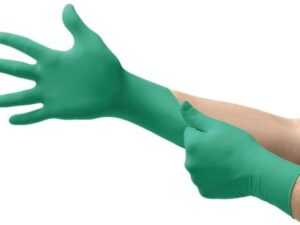 Disposable nitrile gloves Ansell TouchNTuff 92-600, 100 pcs, 0,12mm thick, size L (8,5-9), smooth palm, green