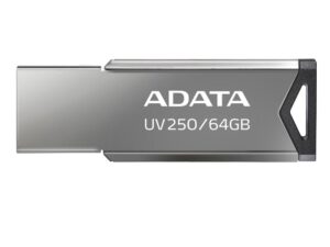 MEMORIE USB 2.0 ADATA 64 GB, clasica, carcasa metalica, argintiu, "AUV250-64G-RBK" (timbru verde 0.03 lei)
