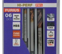 Tivoly FURIUS FUSIO Metal Drill Bit Set – 6-Piece Ø2–8 mm, 135° Split-Point, 35° N-Flute, FUSIO Coating, HSS-E5, CLIPSTER Case
