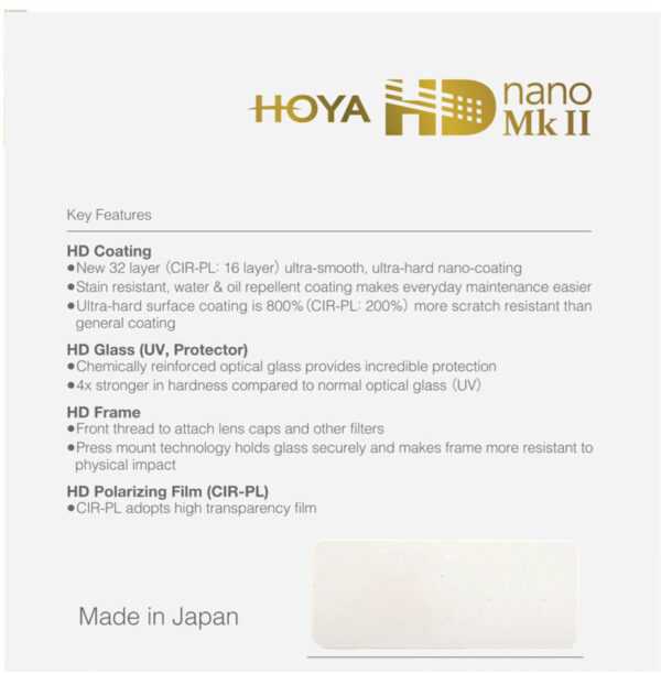 Hoya filter circular polarizer HD Nano Mk II 58mm - Image 2