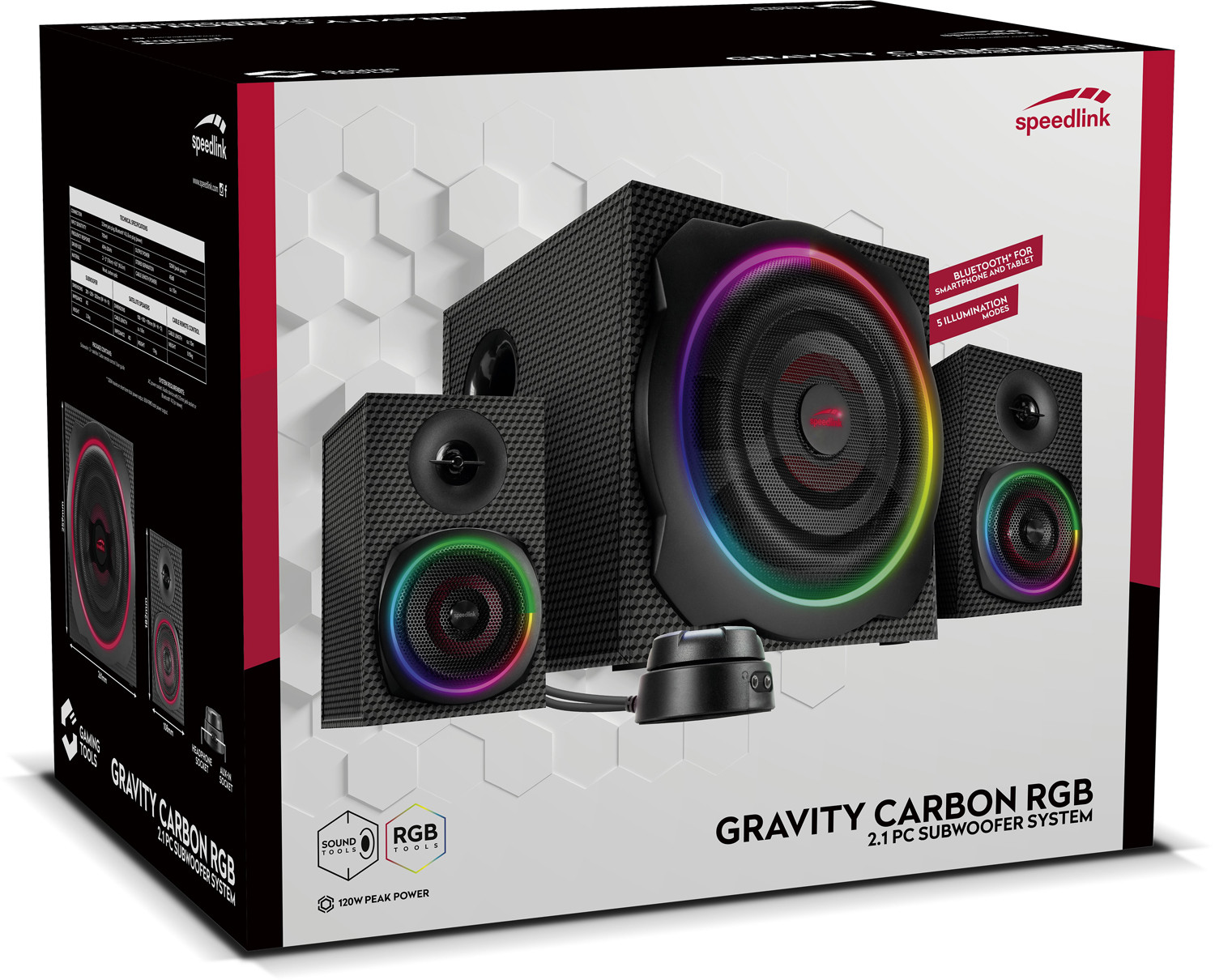 Speedlink speakers Gravity Carbon RGB 2.1 (SL-830100-BK) - Image 5