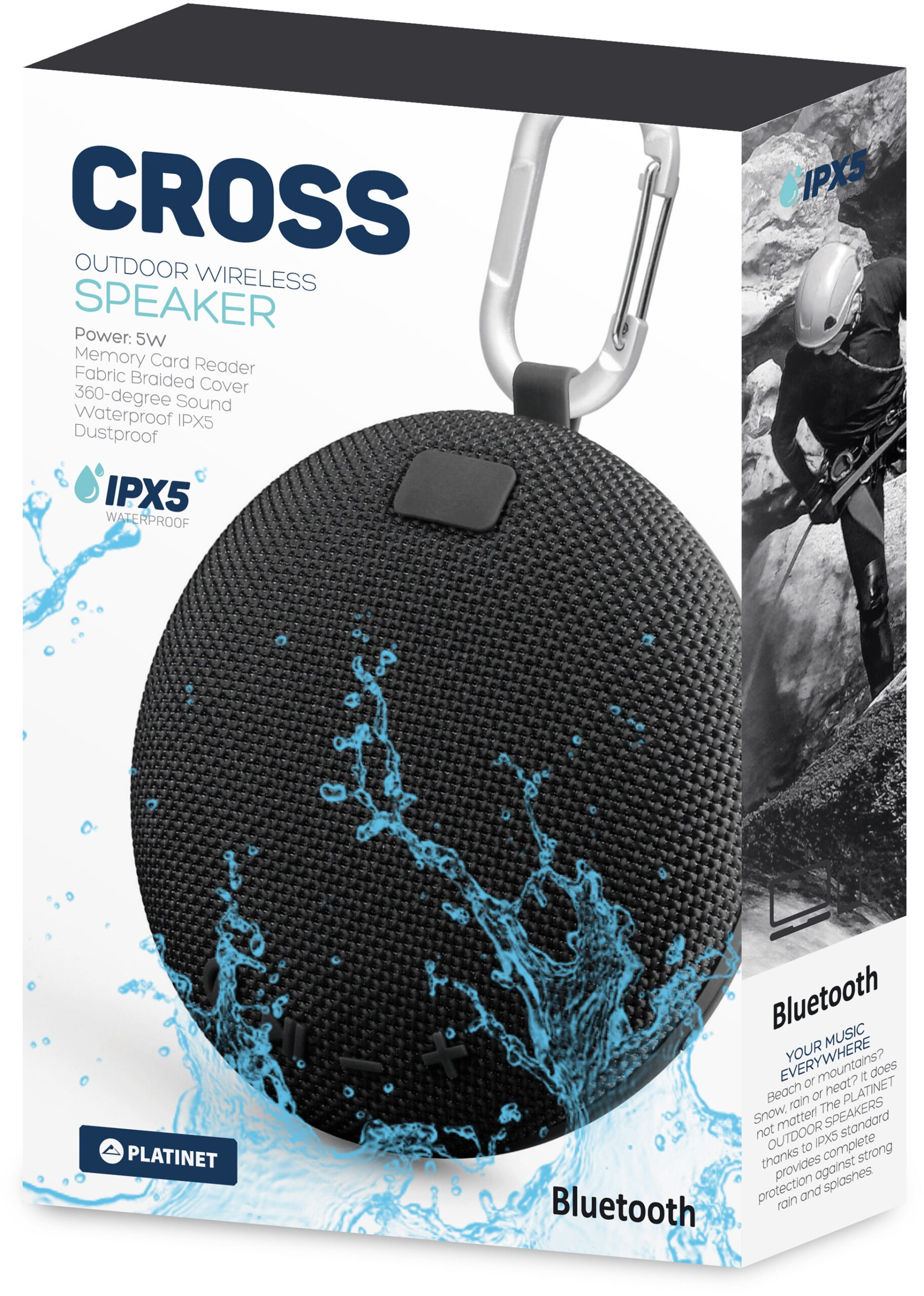 Platinet wireless speaker Cross PMG14 BT, black (44490) - Image 7
