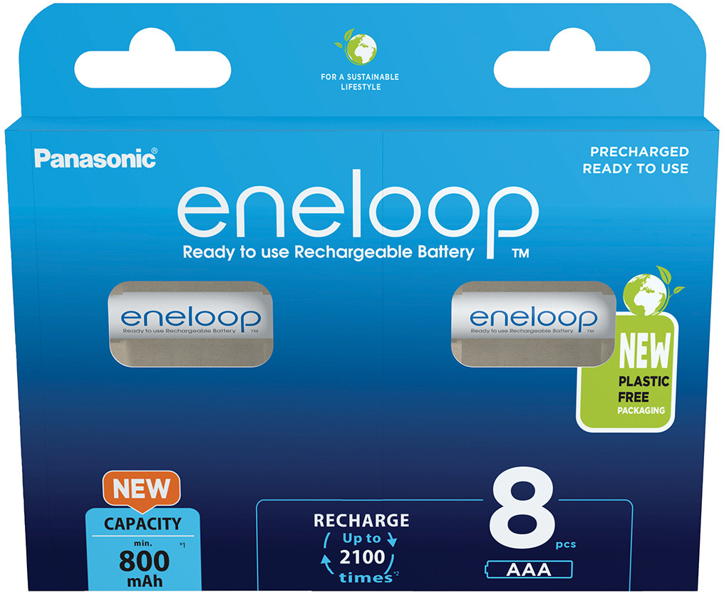 Panasonic eneloop rechargeable battery AAA 800 8BP