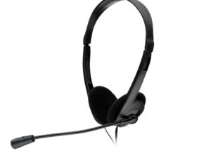 CASTI  Spacer, cu fir, standard, utilizare multimedia, call center, microfon pe brat, conectare prin Jack 3.5 mm x 2, negru, "SPK-223", (timbru verde 0.8 lei)