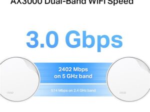 TP-LINK AX3000 Whole Home Mesh Wi-Fi 6 System with PoE 574Mbps at 2.4GHz + 2402Mbps at 5GHz 4x Internal Antennas