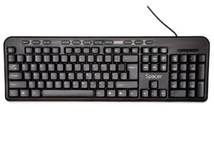 TASTATURA SPACER USB, multimedia, 104 taste + 11 taste multimedia, anti-spill, black, "SPKB-169" 45504123 (timbru verde 0.8 lei)
