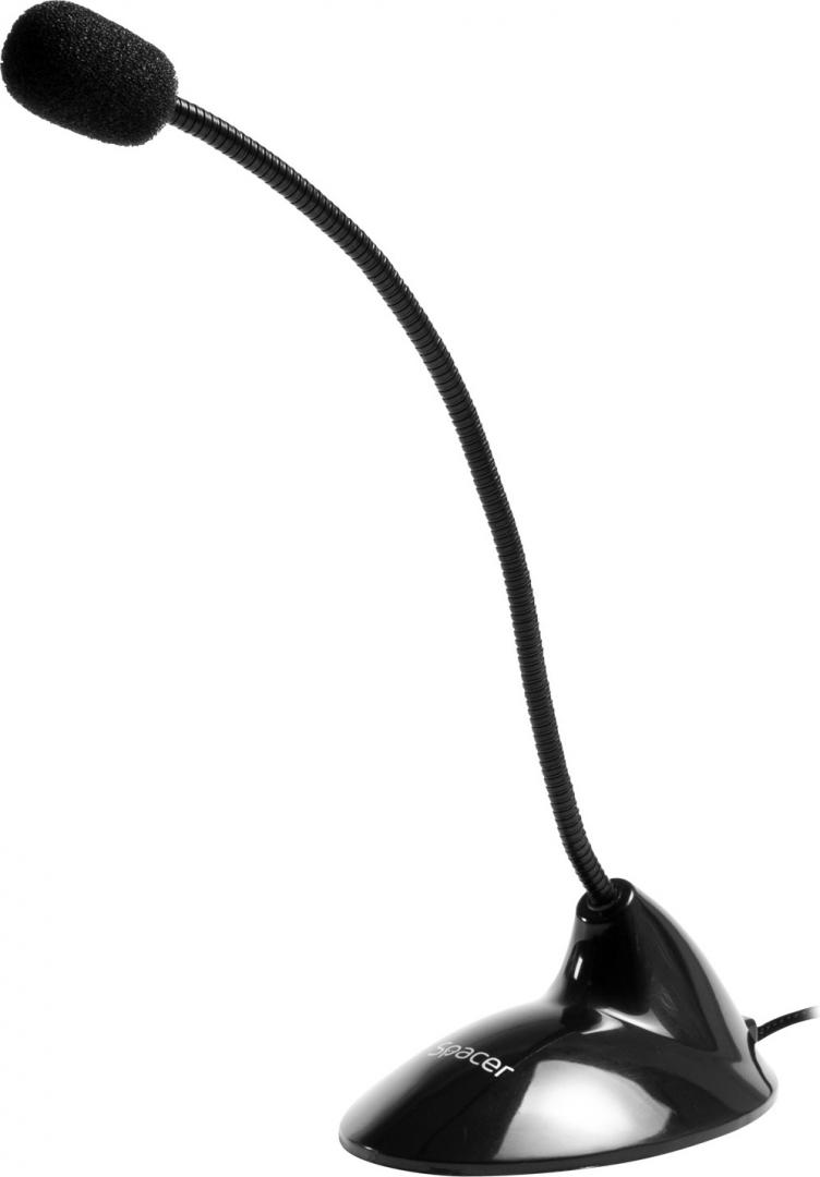MICROFON SPACER, suport tip "picior", conector Jack 3.5 mm, negru, "SP-MIC100" (timbru verde 0.03 lei)