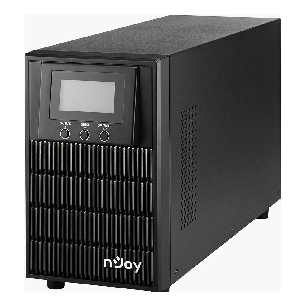 UPS NJOY, "ATEN PRO 1000", Online cu sinusoida pura, tower, 1000VA/900W, AVR, Schuko x 3, 2 x baterie 12V/9Ah, display LCD, back-up 1 - 10 min., "PWUP-OL100AP-AZ01B" (timbru verde 11 lei)