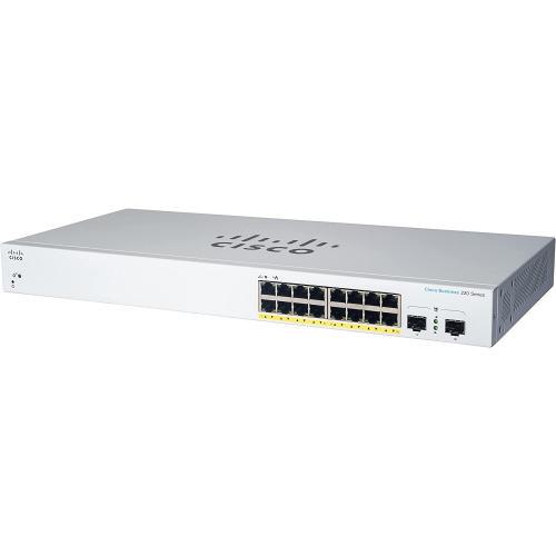 Cisco Business 220 Series CBS220-16T-2G - Switch - smart - 16 x 10/100/1000 + 2 x gigabit SFP (uppl�nk) - rackmonterbar