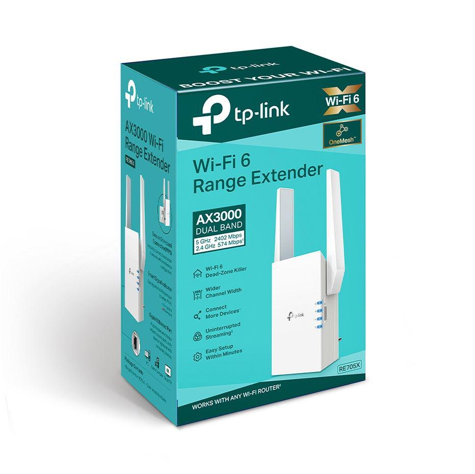 RANGE EXTENDER TP-LINK wireless 3000Mbps, 1 port Gigabit, 2 antene externe, 2.4 / 5Ghz dual band, Wi-Fi 6, "RE705X" (include TV 1.75lei) - Image 4