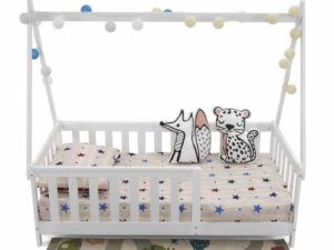 Pat casuta, alb 147.5x75cm, U-Grow