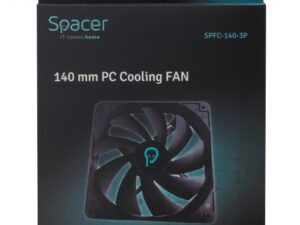 VENTILATOR SPACER PC 140x140x25 mm, Hydraulic Bearing, 67.6CFM, conector 3-pin, no LED,  black "SPFC-140-3P" (timbru verde 0.18 lei)