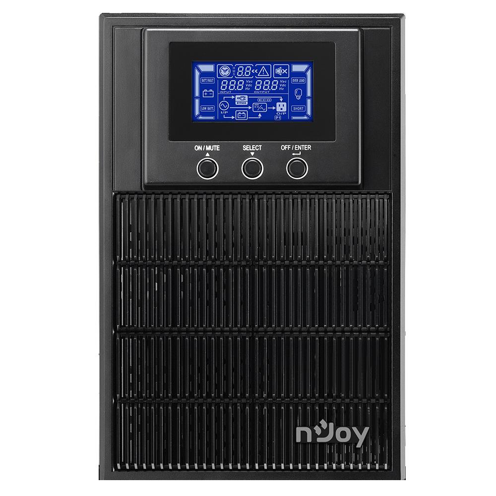 UPS NJOY, "ATEN PRO 1000", Online cu sinusoida pura, tower, 1000VA/900W, AVR, Schuko x 3, 2 x baterie 12V/9Ah, display LCD, back-up 1 - 10 min., "PWUP-OL100AP-AZ01B" (timbru verde 11 lei) - Image 5