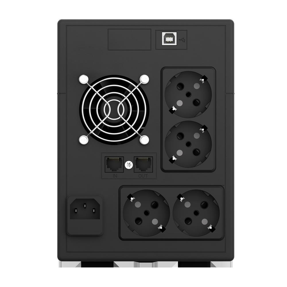 UPS NJOY, "Cadu 2000", Line Int. cu management, mini tower, 2000VA/1200W, AVR, Schuko x 4, 2 x baterie GP09122F, display LCD, back-up 1 - 10 min., "UPCMTLS620HCAAZ01B" (timbru verde 11 lei) - Image 2