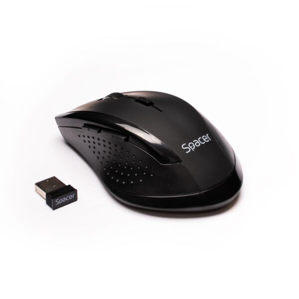 MOUSE  Spacer, PC sau NB, wireless, 2.4GHz, optic, 800/ 1200/1600 dpi, butoane/scroll 6/1, rezolutie selectabila, negru, "SPMO-291" 45503292 (timbru verde 0.18 lei) - Image 3