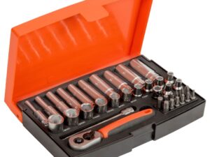 Short and long sockets set 4-13mm + bits PH,PZ,HEX,TORX 37 pcs 1/4"