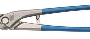 Straight cutting snips, cut left, Ideal HRC 56, 260 mm (red PVC handles)