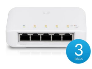 Ubiquiti UniFi Switch USW Flex - 5 Ports - 4x GE (10/100/1000) PoE+ - 1x GE (10/100/1000) PoE++ - 3 pcs